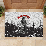 Black Cowboy Nat Love Rubber Doormat Comic Style Desert Line Art Red Typography