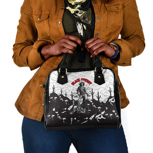 Black Cowboy Nat Love Shoulder Handbag Comic Style Desert Line Art Red Typography