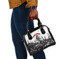 Black Cowboy Nat Love Shoulder Handbag Comic Style Desert Line Art Red Typography