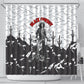 Black Cowboy Nat Love Shower Curtain Comic Style Desert Line Art Red Typography