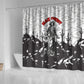 Black Cowboy Nat Love Shower Curtain Comic Style Desert Line Art Red Typography