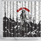 Black Cowboy Nat Love Shower Curtain Comic Style Desert Line Art Red Typography