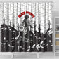 Black Cowboy Nat Love Shower Curtain Comic Style Desert Line Art Red Typography