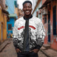 Black Cowboy Nat Love Sleeve Zip Bomber Jacket Comic Style Desert Line Art Red Typography