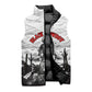 Black Cowboy Nat Love Sleeveless Puffer Jacket Comic Style Desert Line Art Red Typography