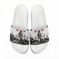 Black Cowboy Nat Love Slide Sandals Comic Style Desert Line Art Red Typography
