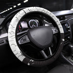 Black Cowboy Nat Love Steering Wheel Cover Comic Style Desert Line Art Red Typography