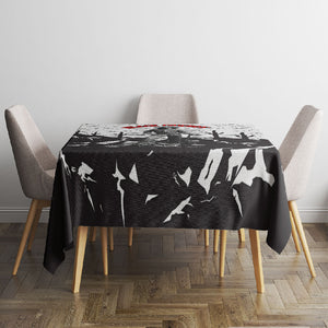 Black Cowboy Nat Love Tablecloth Comic Style Desert Line Art Red Typography