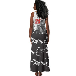 Black Cowboy Nat Love Tank Maxi Dress Comic Style Desert Line Art Red Typography