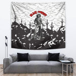 Black Cowboy Nat Love Tapestry Comic Style Desert Line Art Red Typography