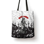 Black Cowboy Nat Love Tote Bag Comic Style Desert Line Art Red Typography