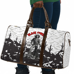 Black Cowboy Nat Love Travel Bag Comic Style Desert Line Art Red Typography