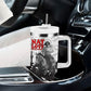 Black Cowboy Nat Love Tumbler With Handle Comic Style Desert Line Art Red Typography