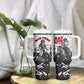 Black Cowboy Nat Love Tumbler With Handle Comic Style Desert Line Art Red Typography