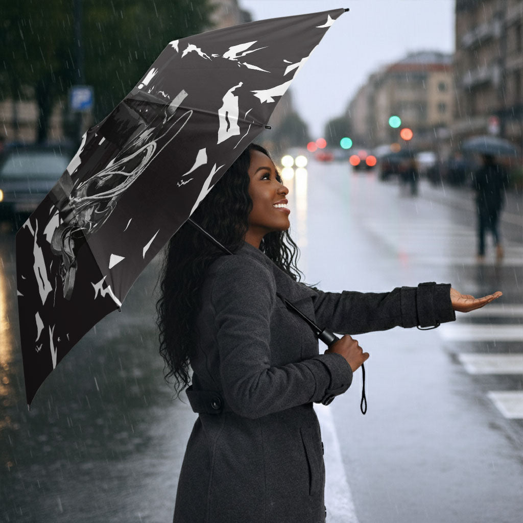 Black Cowboy Nat Love Umbrella Comic Style Desert Line Art Red Typography