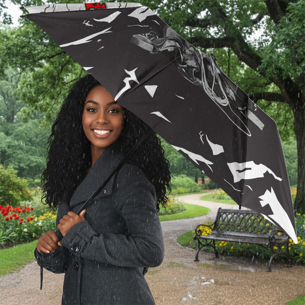 Black Cowboy Nat Love Umbrella Comic Style Desert Line Art Red Typography
