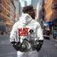 Black Cowboy Nat Love Zip Hoodie Comic Style Desert Line Art Red Typography