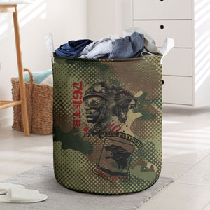 761st Tank Battalion Black Panthers Laundry Basket Come Out Fighting Military - Camouflage Halftone
