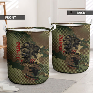 761st Tank Battalion Black Panthers Laundry Basket Come Out Fighting Military - Camouflage Halftone