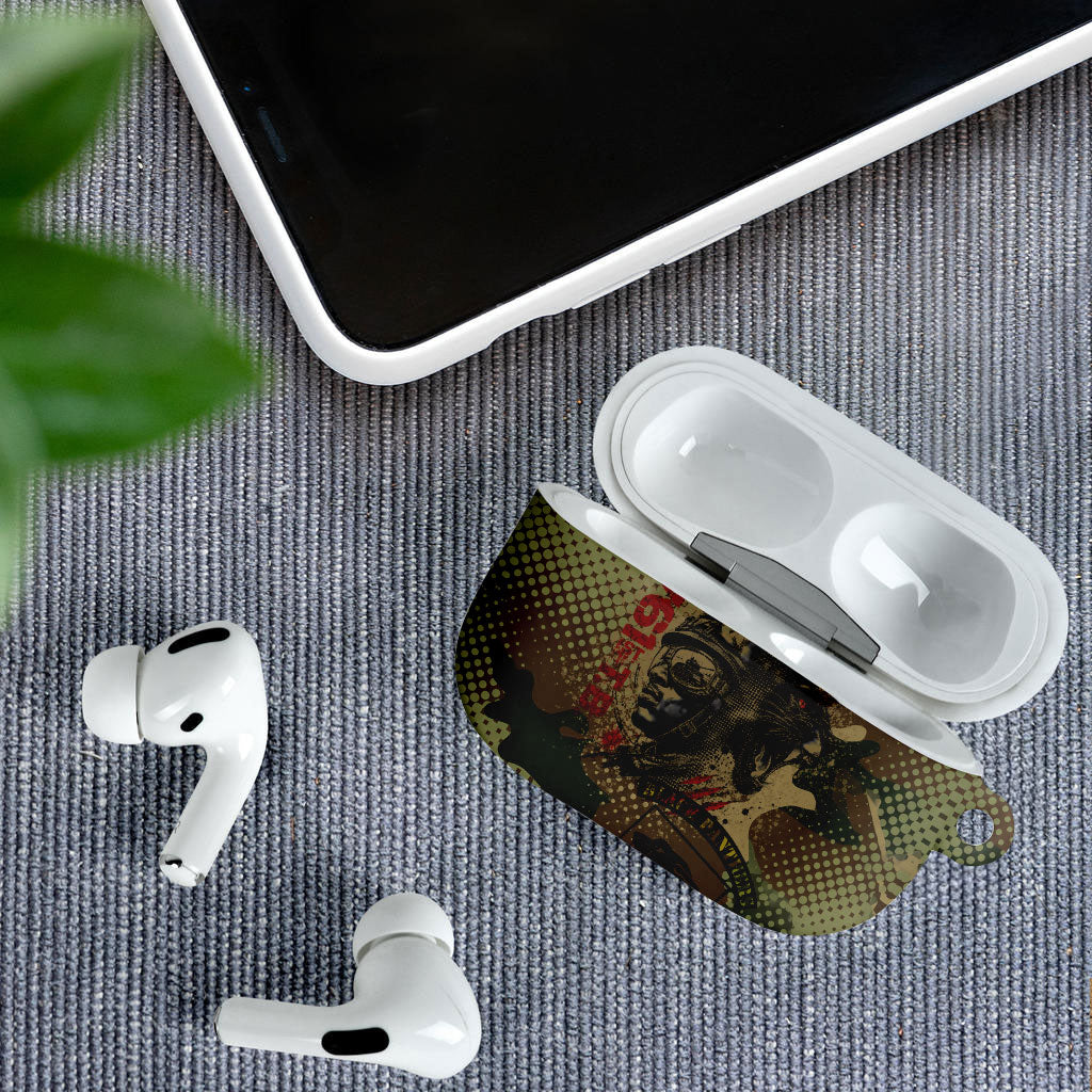 761st Tank Battalion Black Panthers AirPods Case Come Out Fighting Military - Camouflage Halftone
