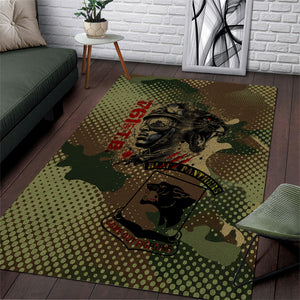 761st Tank Battalion Black Panthers Area Rug Come Out Fighting Military - Camouflage Halftone