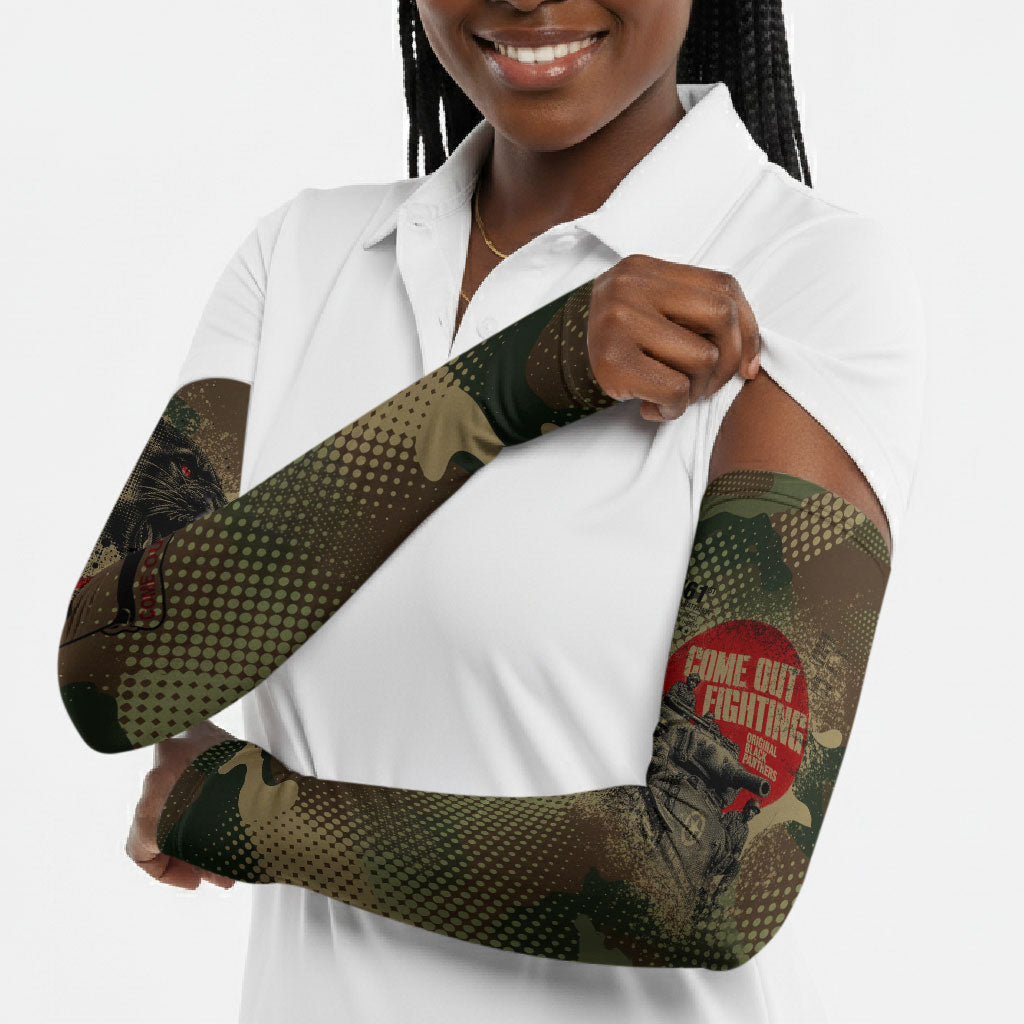 761st Tank Battalion Black Panthers Arm Sleeves Come Out Fighting Military - Camouflage Halftone