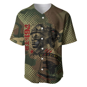 761st Tank Battalion Black Panthers Baseball Jersey Come Out Fighting Military - Camouflage Halftone