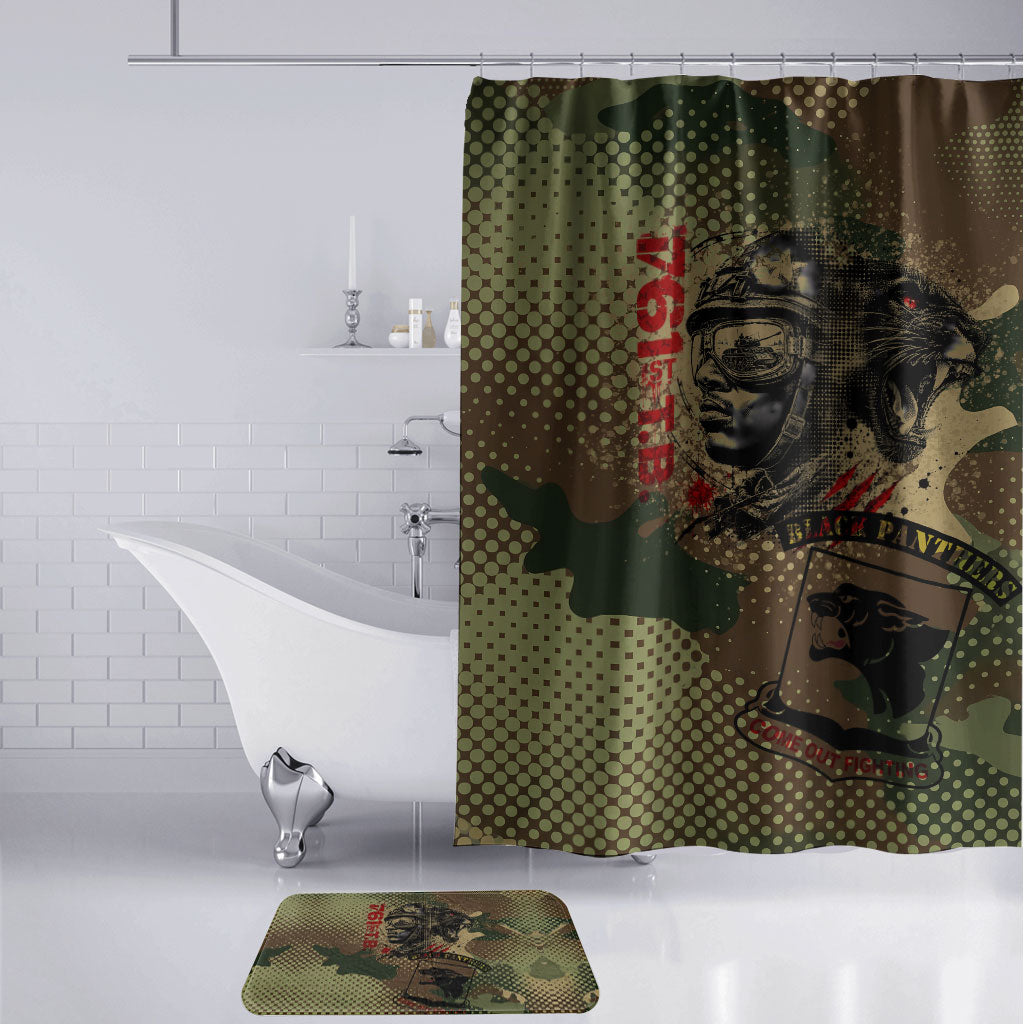 761st Tank Battalion Black Panthers Bathroom Set Come Out Fighting Military - Camouflage Halftone