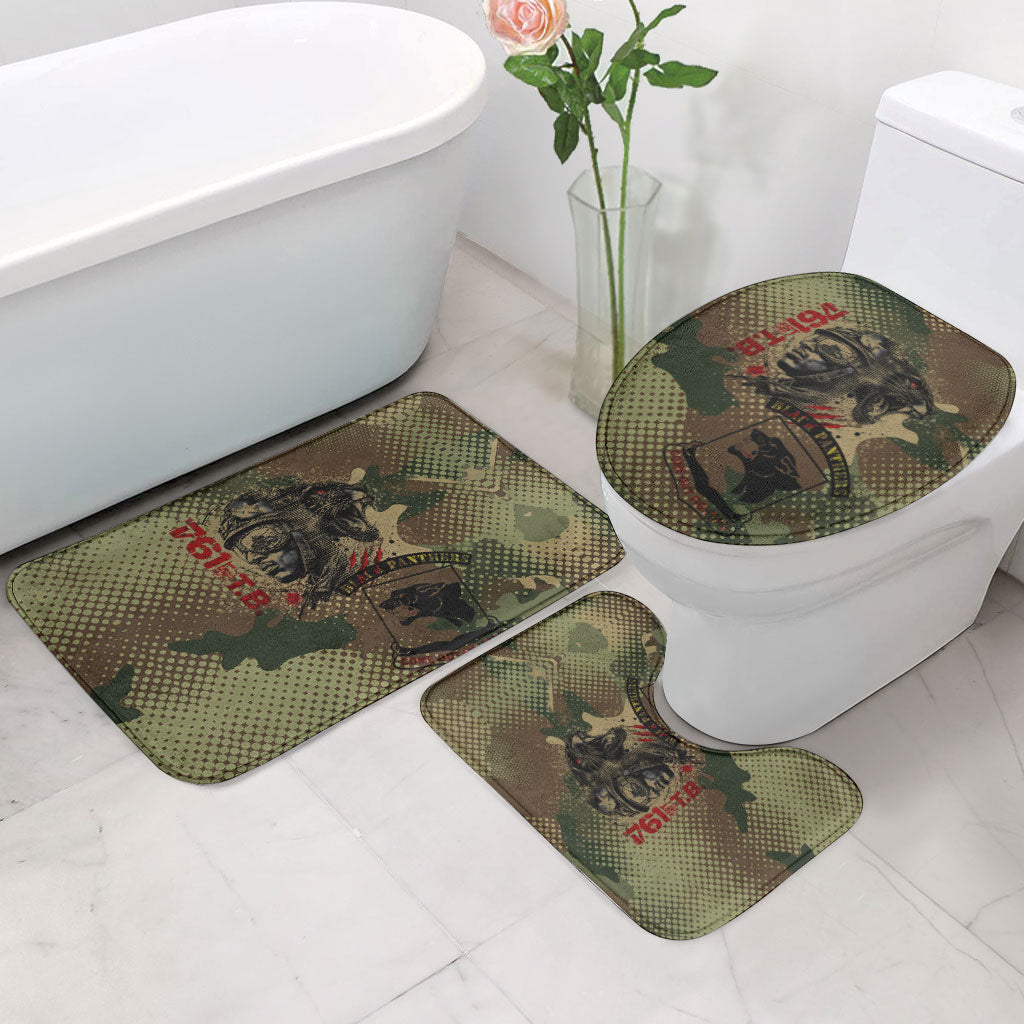 761st Tank Battalion Black Panthers Bathroom Set Come Out Fighting Military - Camouflage Halftone