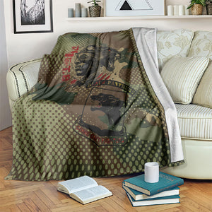 761st Tank Battalion Black Panthers Blanket Come Out Fighting Military - Camouflage Halftone