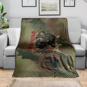 761st Tank Battalion Black Panthers Blanket Come Out Fighting Military - Camouflage Halftone