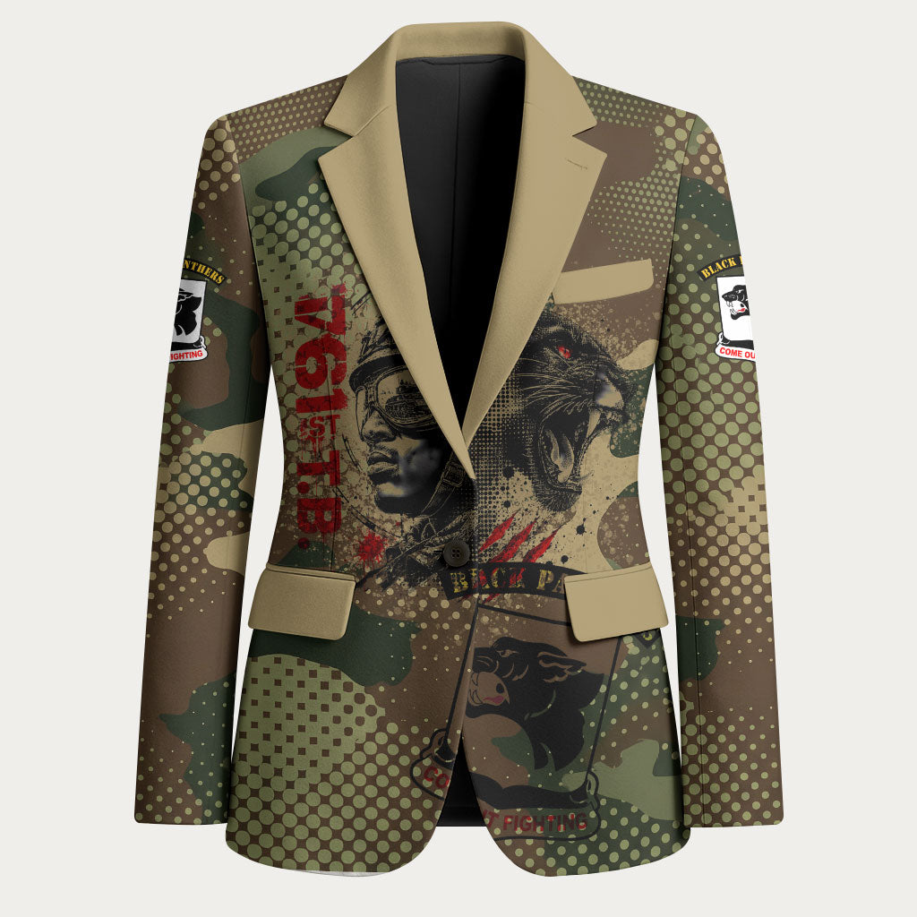761st Tank Battalion Black Panthers Blazer Come Out Fighting Military - Camouflage Halftone
