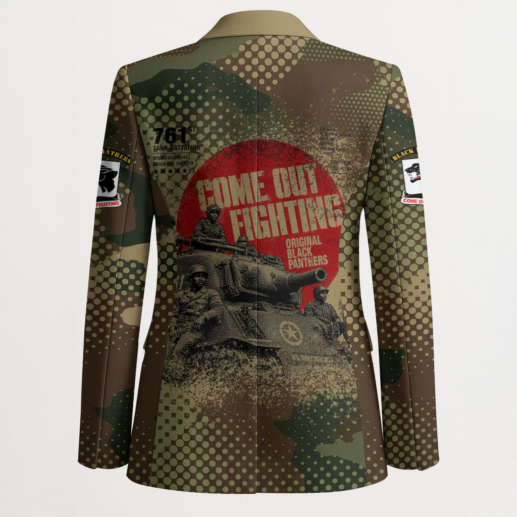 761st Tank Battalion Black Panthers Blazer Come Out Fighting Military - Camouflage Halftone