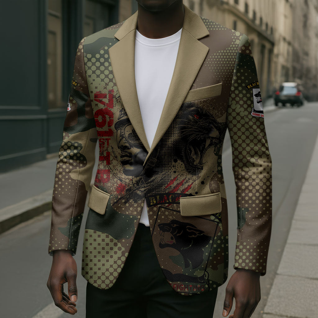 761st Tank Battalion Black Panthers Blazer Come Out Fighting Military - Camouflage Halftone