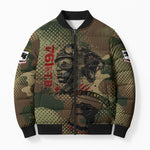 761st Tank Battalion Black Panthers Bomber Puffer Jacket Come Out Fighting Military - Camouflage Halftone