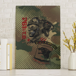 761st Tank Battalion Black Panthers Canvas Wall Art Come Out Fighting Military - Camouflage Halftone