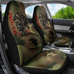 761st Tank Battalion Black Panthers Car Seat Cover Come Out Fighting Military - Camouflage Halftone