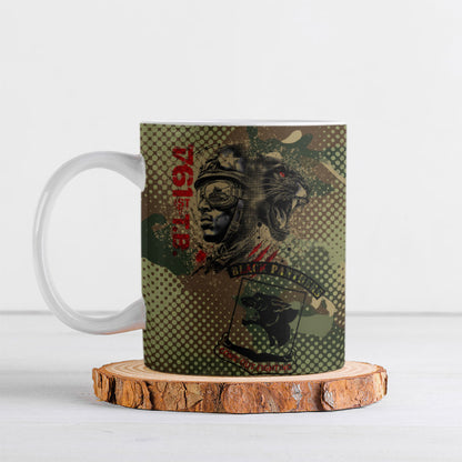 761st Tank Battalion Black Panthers Ceramic Mug Come Out Fighting Military - Camouflage Halftone