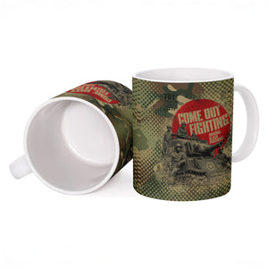 761st Tank Battalion Black Panthers Ceramic Mug Come Out Fighting Military - Camouflage Halftone