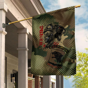 761st Tank Battalion Black Panthers Garden Flag Come Out Fighting Military - Camouflage Halftone
