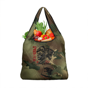 761st Tank Battalion Black Panthers Grocery Bag Come Out Fighting Military - Camouflage Halftone