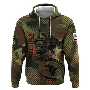 761st Tank Battalion Black Panthers Hoodie Come Out Fighting Military - Camouflage Halftone