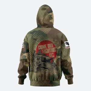 761st Tank Battalion Black Panthers Hoodie Come Out Fighting Military - Camouflage Halftone
