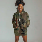 761st Tank Battalion Black Panthers Hoodie Dress Come Out Fighting Military - Camouflage Halftone