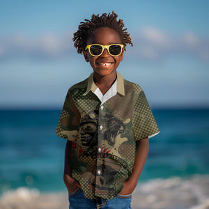 761st Tank Battalion Black Panthers Kid Hawaiian Shirt Come Out Fighting Military - Camouflage Halftone