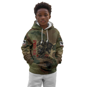 761st Tank Battalion Black Panthers Kid Hoodie Come Out Fighting Military - Camouflage Halftone