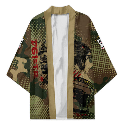 761st Tank Battalion Black Panthers Kimono Come Out Fighting Military - Camouflage Halftone