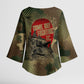 761st Tank Battalion Black Panthers Kimono Sleeve Blouse Come Out Fighting Military - Camouflage Halftone