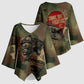 761st Tank Battalion Black Panthers Kimono Sleeve Blouse Come Out Fighting Military - Camouflage Halftone