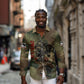 761st Tank Battalion Black Panthers Long Sleeve Button Shirt Come Out Fighting Military - Camouflage Halftone